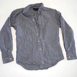 Men’s Polo Ralph Lauren long sleeve button down. Size M slim fit. Gray.